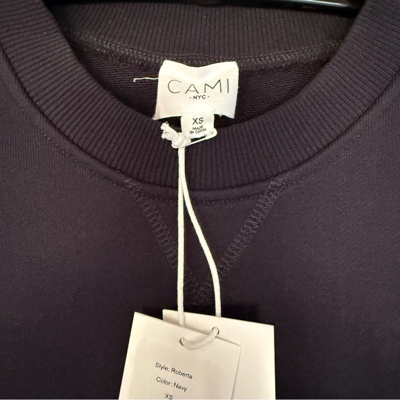 NWT Cami Nyc Roberta Sweatshirt Women's Navy XS Cotton Blend - Picture 2 of 7